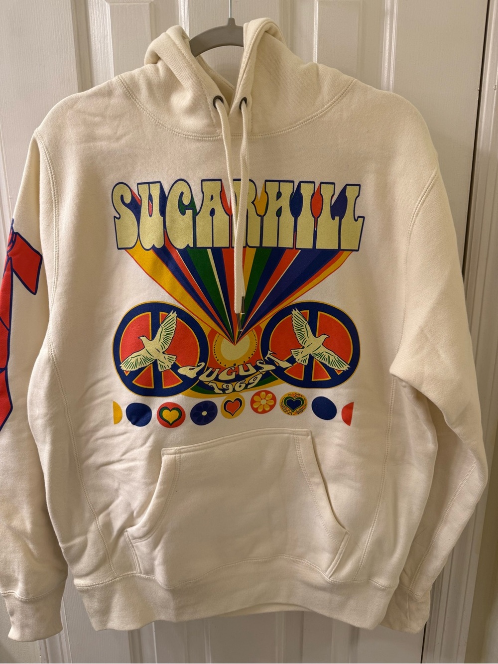Sugarhill Cream Graphic Hoodie with Colorful Retro Print